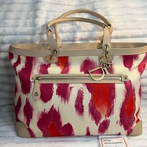 Dior Calfskin and Canvas Saint Tropez Tote